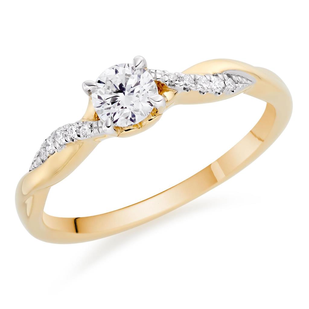 18ct Yellow Gold Diamond Solitaire Ring 0124770