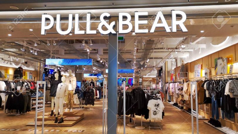Gyor hungary 03 17 2020: entrance to a pull & bear clothing store.