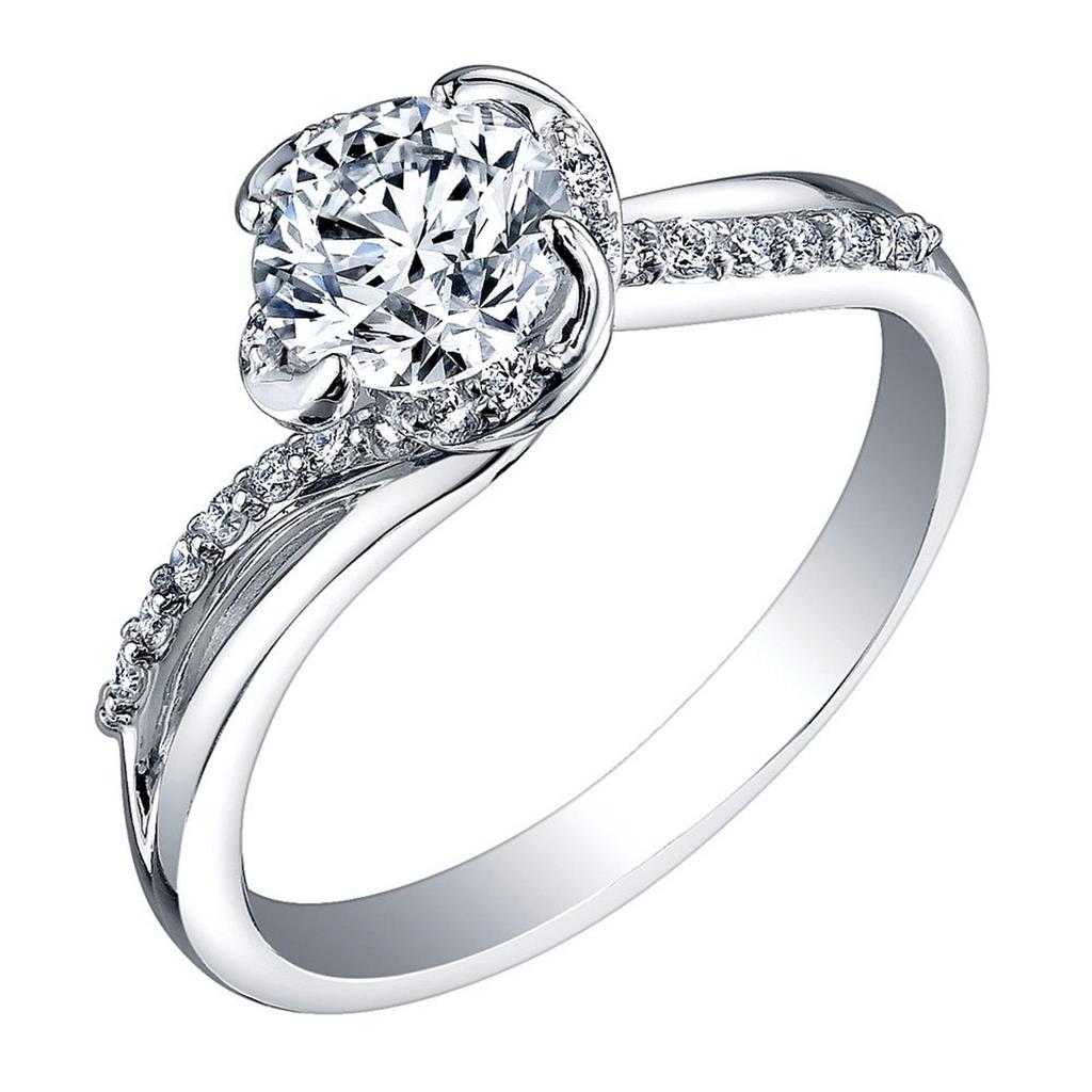 Maple Leaf Diamonds Winds Embrace 18ct White Gold Diamond Solitaire Ring 0007717